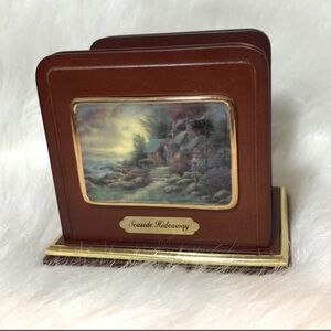 Vintage Thomas Kinkade ‘ Seaside Hideaway “ Napkin Holder and Collectible Spoons
